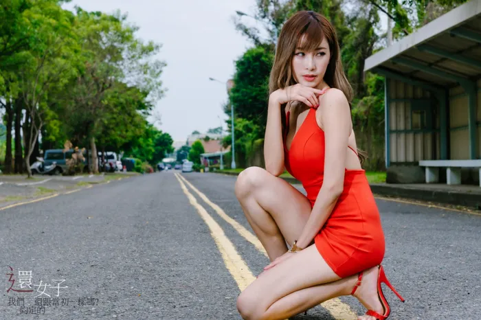 [Mzsock] NO.047 Abby red dress short skirt high heels beautiful legs outdoor shot street photography#[106P]-72